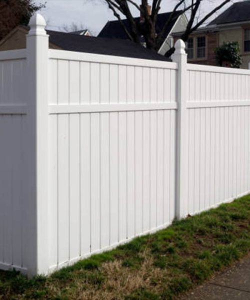 White vinyl fence
